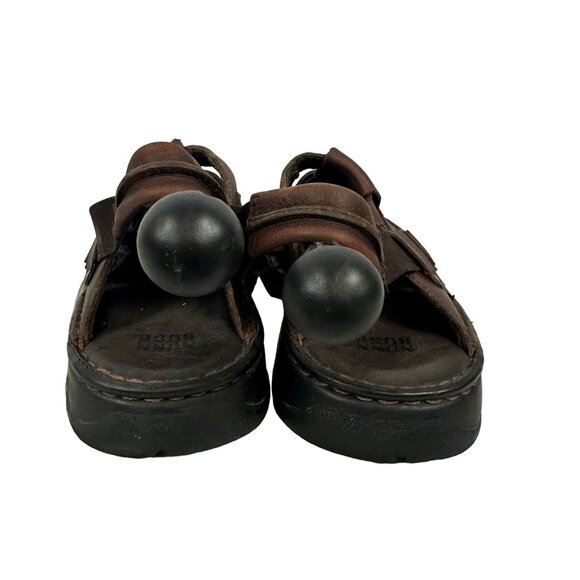 Nunn Bush Mens Fisherman Style Leather Sandals Size 10M Brown With Black Soles - Picture 5 of 9